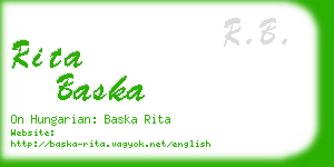 rita baska business card